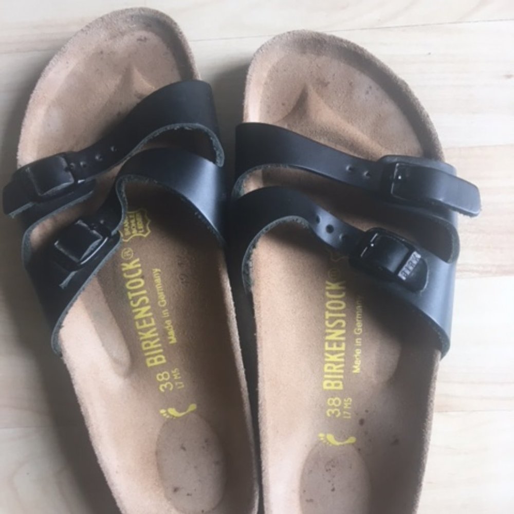 Black Two-Strapped Birkenstock, 38